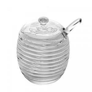 Açucareiro de Cristal com Colher e Tampa Colméia 210ml - Lyor