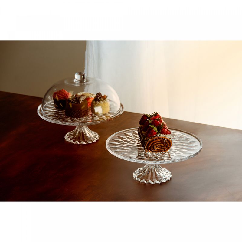 Prato-para-Bolo-de-Cristal-com-Pe-e-Tampa-Diamond-31cm-x-31cm-x-235cm-Lyor