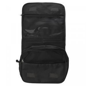 Necessaire com Bolsos e Gancho para Pendurar de Nylon Preta - Lyor
