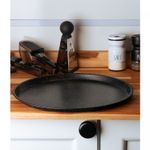 Assadeira-Redonda-Antiaderente-de-Aco-Carbono-Granilite-Preta-32cm-x-2cm-Lyor