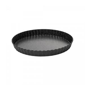 Forma para Torta Fundo Removível Antiaderente de Aço Carbono Granilite Preta 24cm x 3cm - Lyor