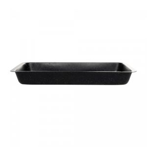 Assadeira Retangular Antiaderente de Aço Carbono Granilite Preta 28cm x 17cm x 3cm - Lyor