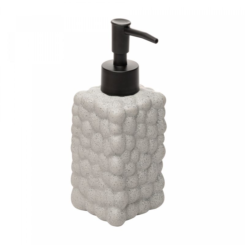 Porta-Sabonete-Liquido-Bubble-300ml-Cinza-Ceramica-Lyor