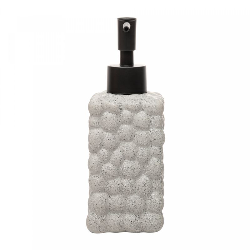 Porta-Sabonete-Liquido-Bubble-300ml-Cinza-Ceramica-Lyor