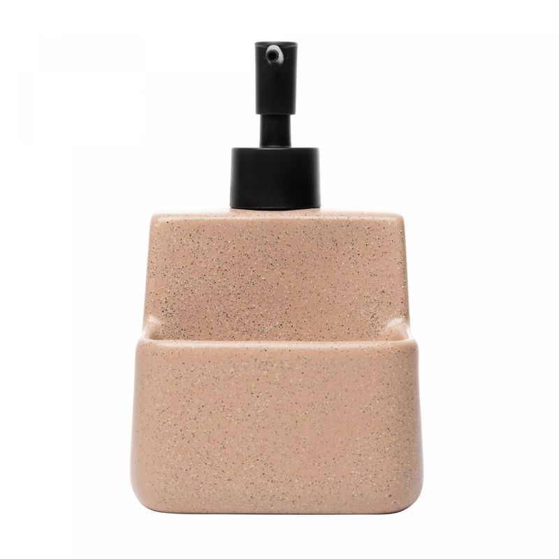 Porta-Detergente-Liquido-com-Suporte-para-Esponja-Granilite-Nude-360ml-Ceramica-Lyor
