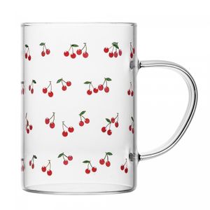 Caneca Cherry 280ml Vidro Borossilicato Resiste ao Calor - Lyor