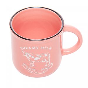 Caneca Creamy Milk 180ml Rosa Cerâmica - Lyor