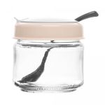 Porta-Mantimento-com-Tampa-e-Colher-Siena-300ml-Bege-Vidro-Lyor