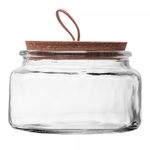 Porta-Mantimento-com-Tampa-de-Cortica-e-Puxador-350ml-Cristal-Ecologico-Lyor