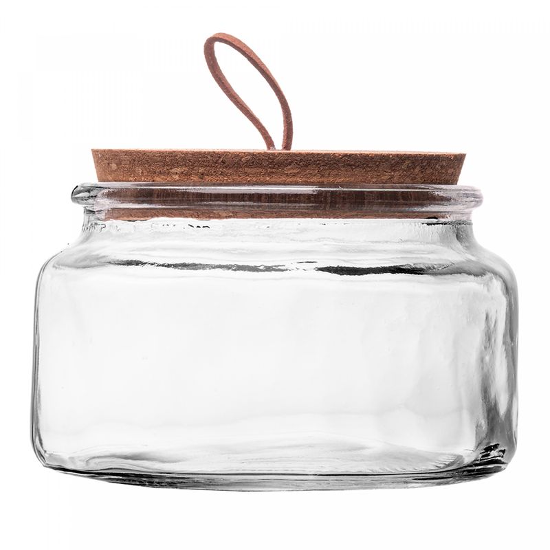 Porta-Mantimento-com-Tampa-de-Cortica-e-Puxador-350ml-Cristal-Ecologico-Lyor