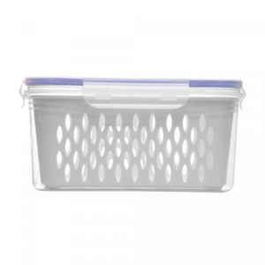 Conjunto 3 Potes Herméticos com Cesto Escorredor Branco Plástico - Lyor