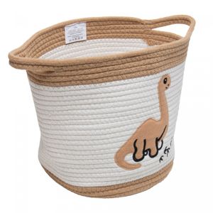 Cesta Dino 29cm x 29cm x29cm Bege/Branca Poliéster - Lyor