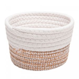 Cesta 15cm x 15cm x 9cm Bege/Branca Poliéster - Lyor