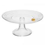 Prato-para-Bolo-com-Pe-Little-Bee-19cm-x-19cm-x-10cm-Cristal-Lyor