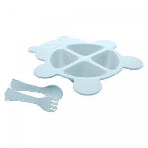 Conjunto de Prato com 2 Talheres de Bambu e PP Baby Bear Azul - Lyor
