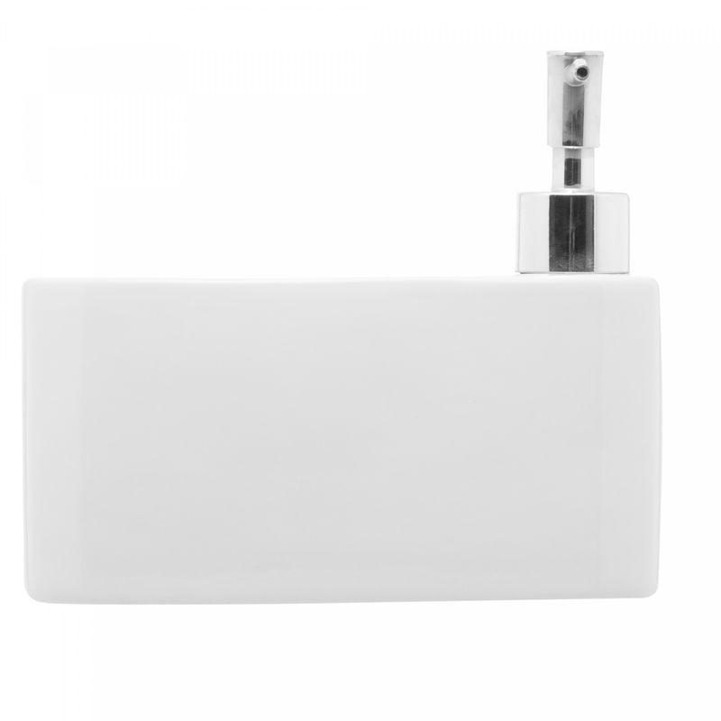 Porta-Detergente-Liquido-de-Ceramica-com-Suporte-para-Esponja-Branco-Lyor