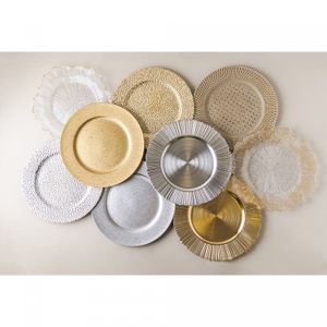 Sousplat de Plástico Granilite Dourado 33cm - Wolff