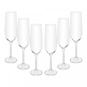 Conjunto 6 Taças para Champagne Crex 270ml Cristal - Wolff