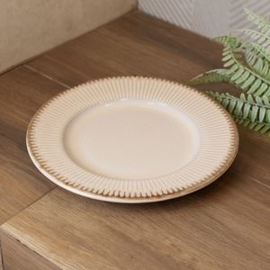 Prato Raso de Cerâmica Linear Cinza 27cm - Lyor