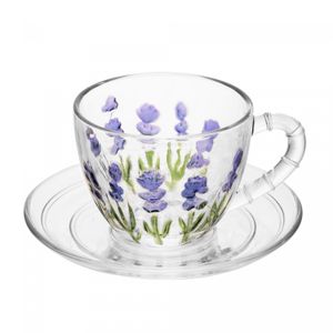 Xícara de Café Lavanda Hand Painting 11,8cm x 8,5m Cristal - Lyor