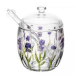 Acucareiro-com-Colher-e-Tampa-Lavanda-Hand-Painting-8,5cm-x-11,3cm-Cristal-Lyor