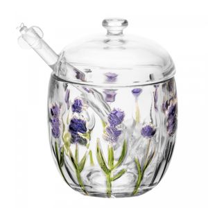 Meleira com Pegador Lavanda Hand Painting 8,5cm x 11cm Cristal - Lyor
