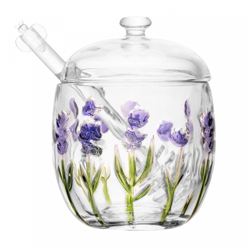 Acucareiro-com-Colher-e-Tampa-Lavanda-Hand-Painting-8,5cm-x-11,3cm-Cristal-Lyor