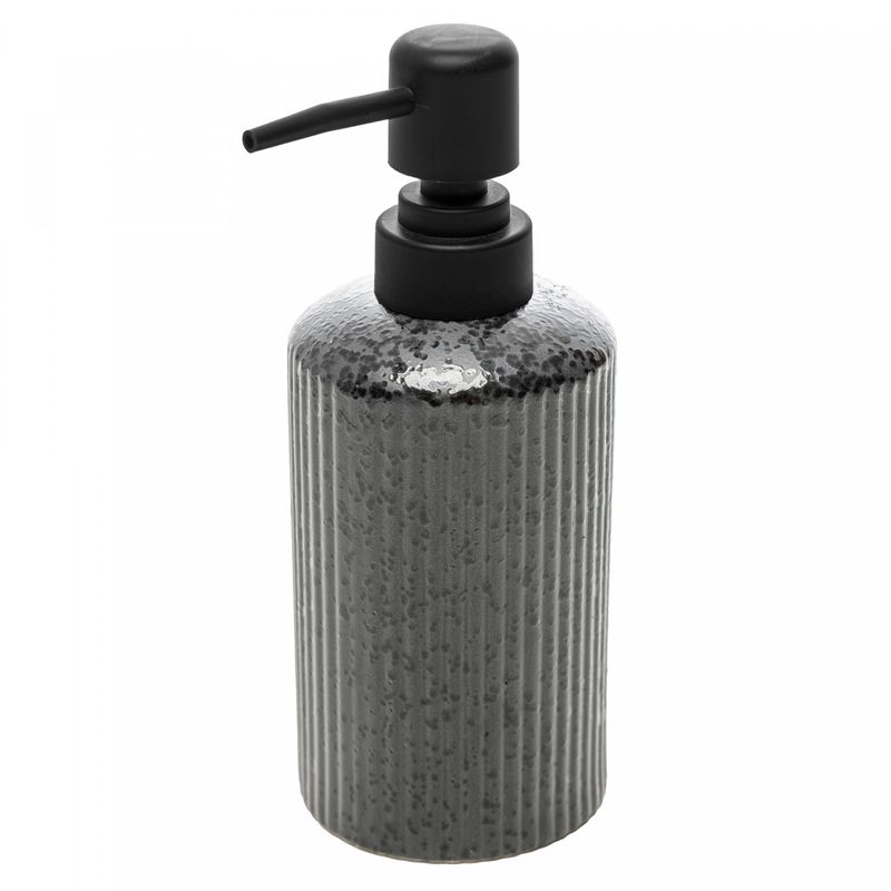 Porta-Sabonete-Liquido-Lines-300ml-Preto-Ceramica-Wolff