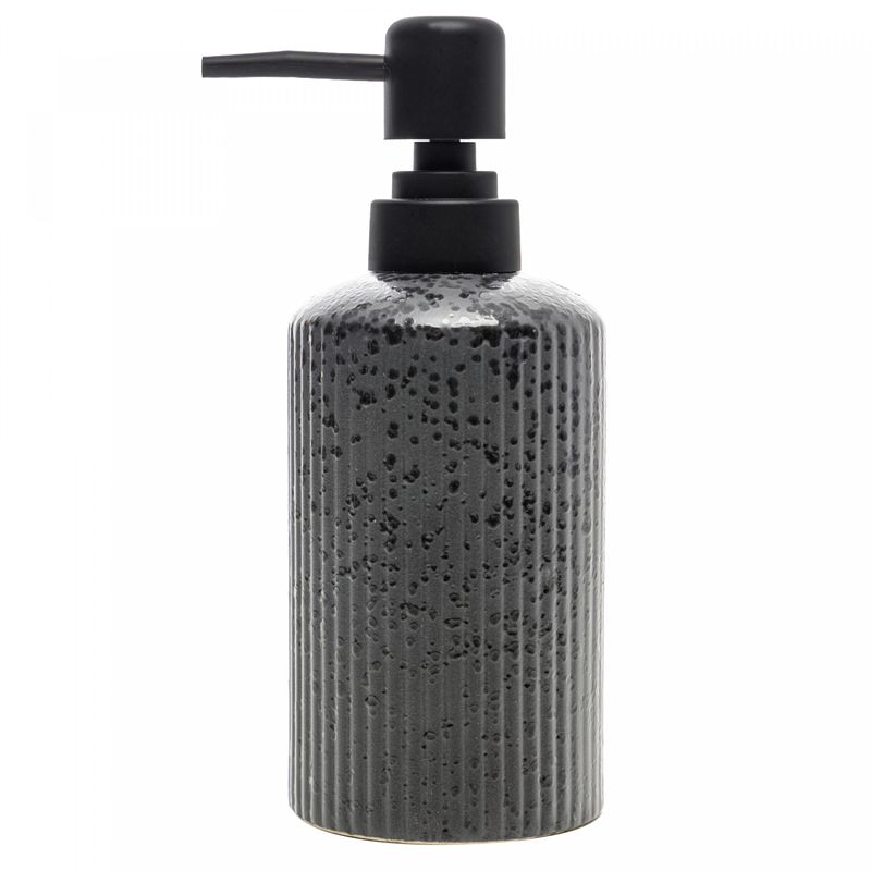 Porta-Sabonete-Liquido-Lines-300ml-Preto-Ceramica-Wolff