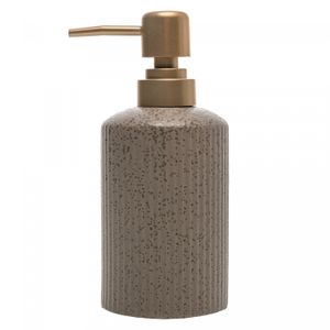 Porta Sabonete Líquido Lines 7cm x 17cm Bege Cerâmica - Wolff