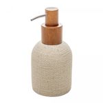 Porta-Sabonete-Liquido-Linen-250ml-Bege-Poliresina-Wolff