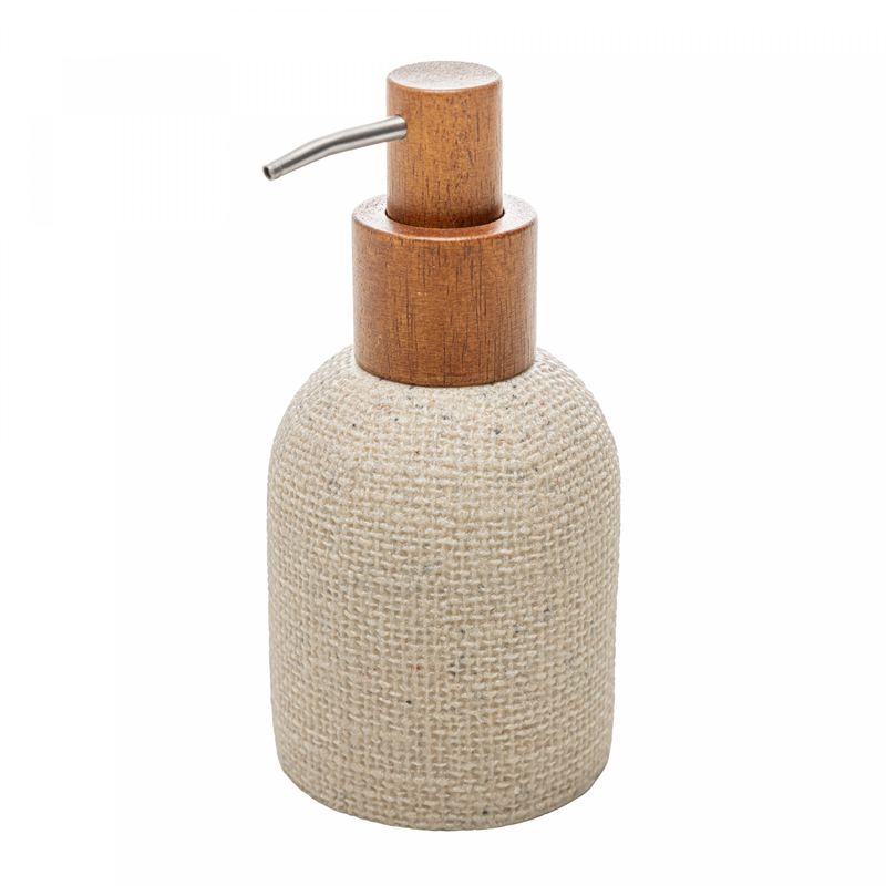 Porta-Sabonete-Liquido-Linen-250ml-Bege-Poliresina-Wolff