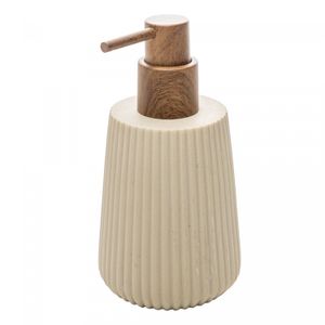Porta Sabonete Líquido Striato 245ml Bege Poliresina - Wolff