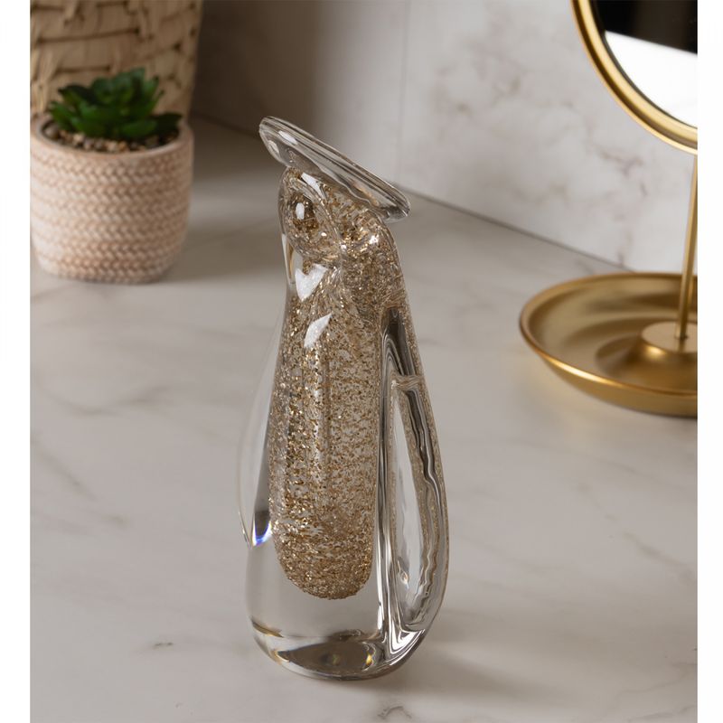 Figura-Decorativa-Nossa-Senhora-12cm-x-7cm-x-21cm-Transparente-e-Dourado-Vidro-Wolff