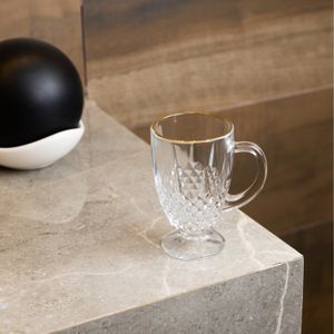 Xícara de Cristal Diamante com Fio de Ouro 150ml - Lyor