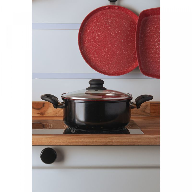 Cacarola-de-Inducao-Aluminio-com-Revestimento-Ceramico-e-Tampa-de-Vidro-Granito-Chef-Vermelha-20cm