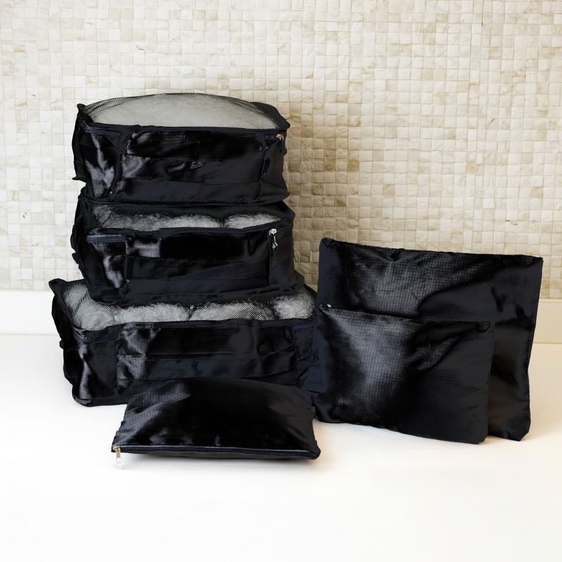 Conjunto-6-Organizadores-de-Mala-para-Viagem-em-Nylon-Preto-Lyor