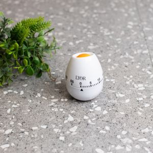 Temporizador para Cozinha de Plástico em Formato de Ovo 7,5cm x 5,5cm - Lyor