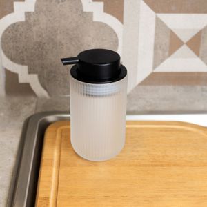 Porta Sabonete Liquido Nórdico Frost 320ml com Pump Preto Vidro - Lyor