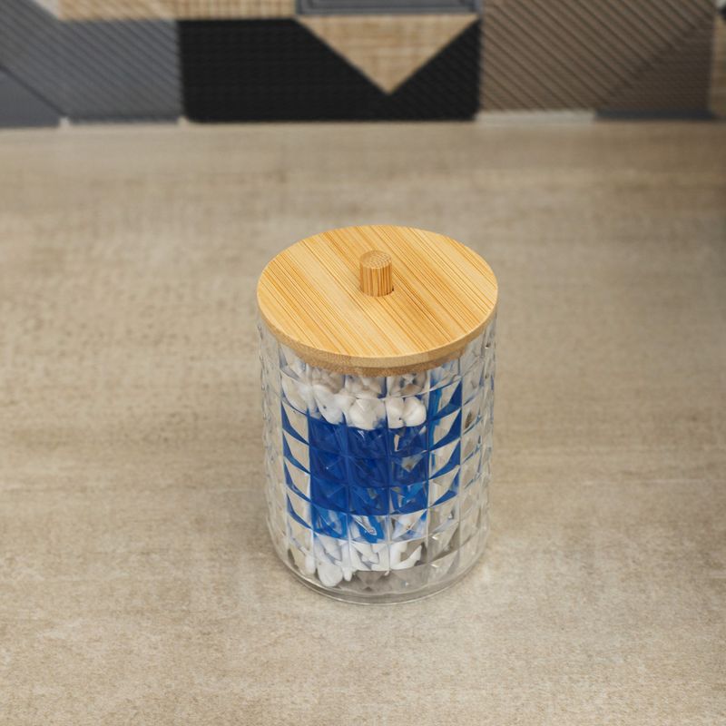 Porta-Cotonete-com-Tampa-de-Bambu-Special-My-Box-7cm-x-7cm-x-10cm-Plastico-Lyor