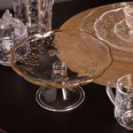 Prato-para-Bolo-com-Pe-New-Butterfly-com-Fio-de-Ouro-19cm-x-9cm-Cristal-Ecologico-Lyor