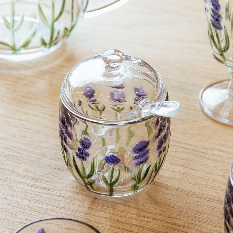 Acucareiro-com-Colher-e-Tampa-Lavanda-Hand-Painting-85cm-x-113cm-Cristal-Lyor