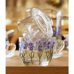 Manteigueira-Francesa-Lavanda-Hand-Painting-9,40cm-9,8cm-Cristal-Lyor