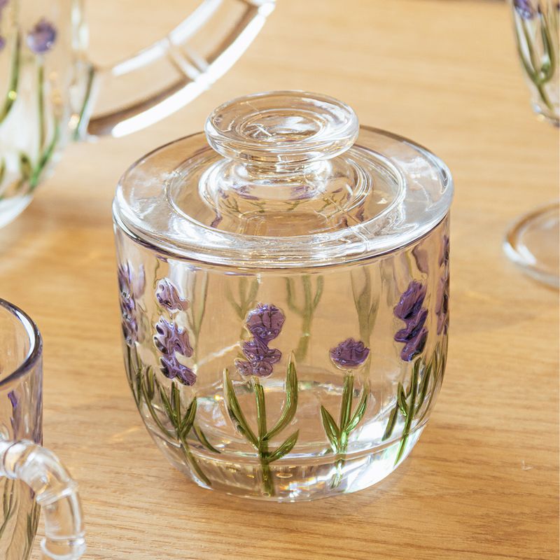 Manteigueira-Francesa-Lavanda-Hand-Painting-9,40cm-9,8cm-Cristal-Lyor