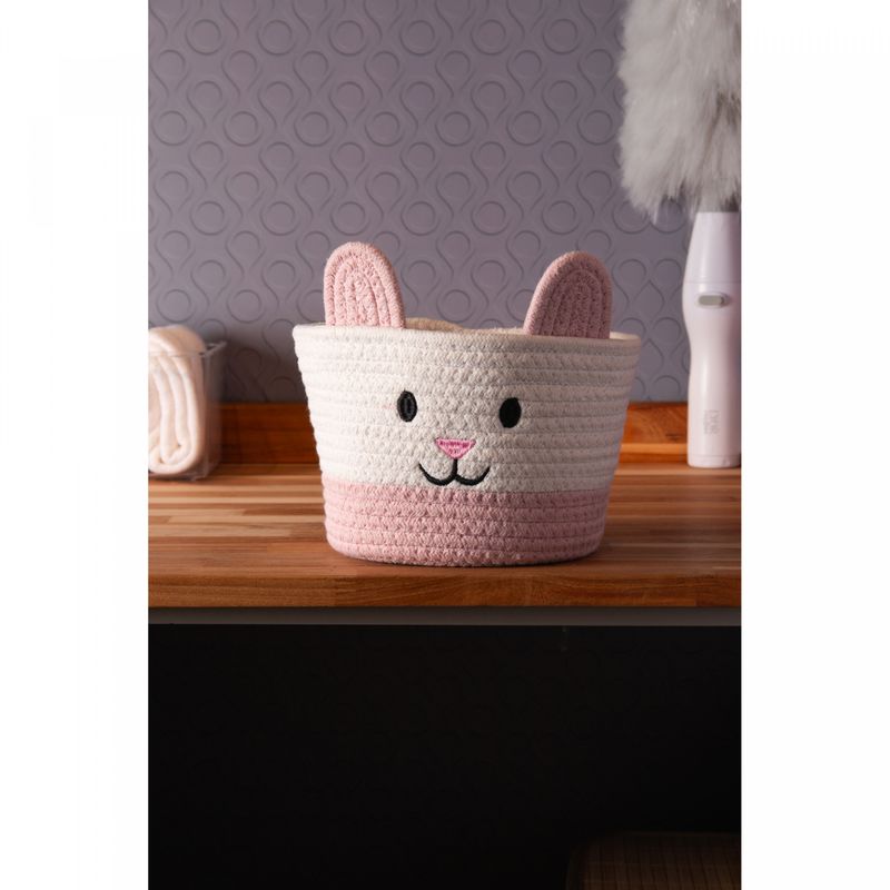Cesta-Cat-22cm-x-22cm-x-14cm-Branca-Rosa-Poliester-Lyor