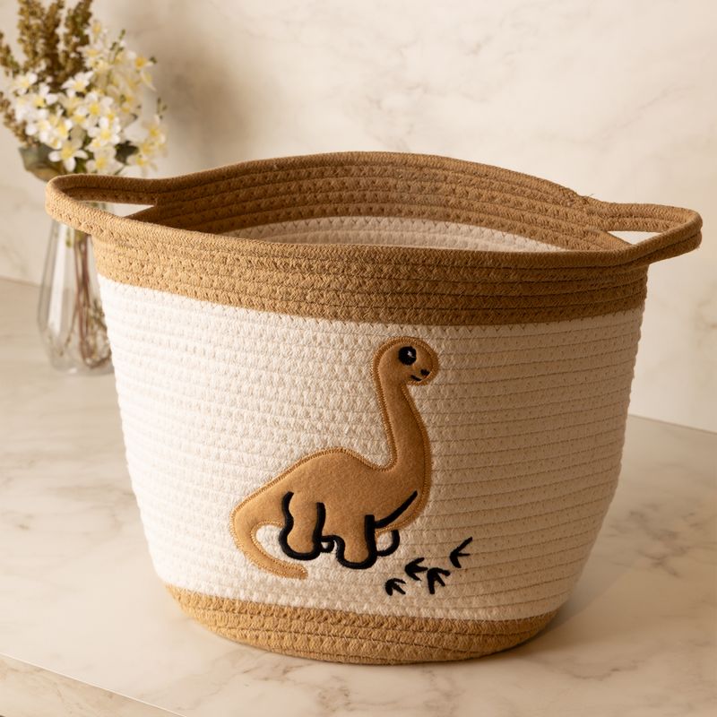 Cesta-Dino-29cm-x-29cm-x29cm-Bege-Branca-Poliester-Lyor