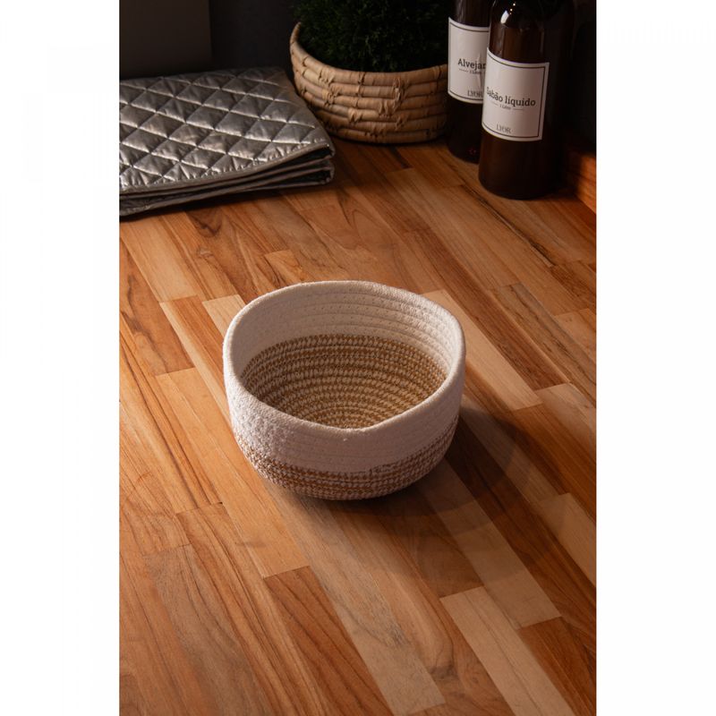 Cesta-20cm-x-20cm-x-9cm-Bege-Branca-Poliester-Lyor