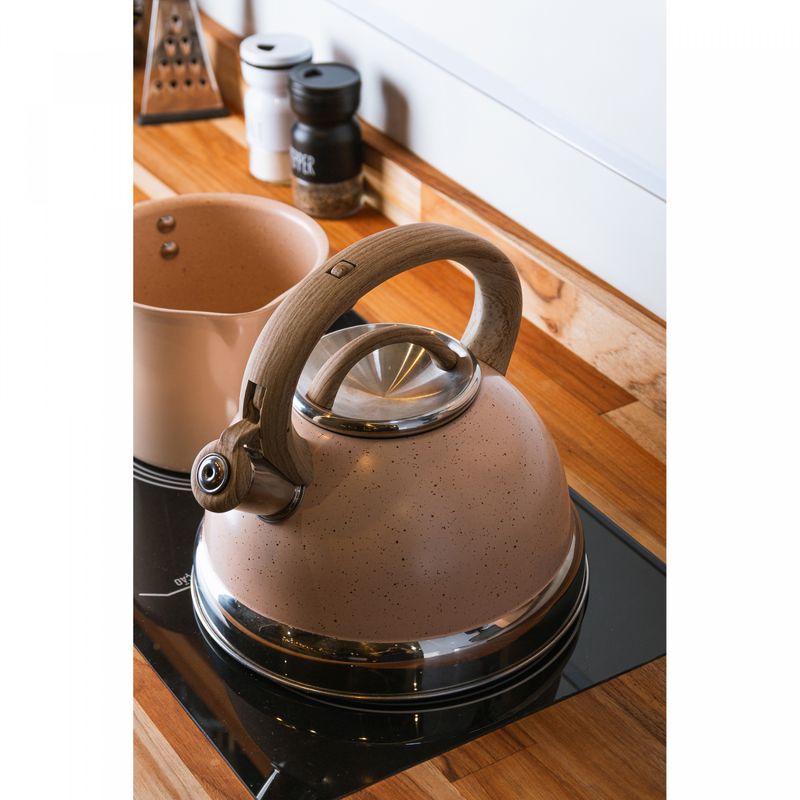 Chaleira-de-Inducao-com-Apito-3L-Granito-Chef-Bege-Aluminio-Lyor