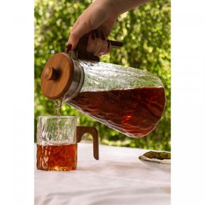 Jarra de Vidro Borossilicato com Tampa e Cabo em Bambu 1,5L - Wolff