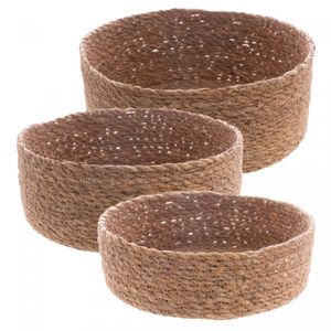 Conjunto 3 Cestos Redondos Retos de Fibra Natural - Wolff